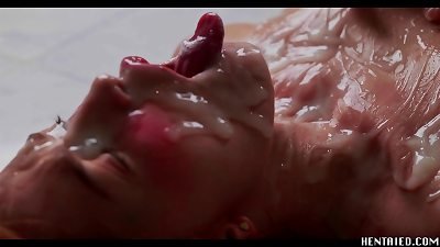 Jia Lissa extreme bukkake - real life anime porn - amazingly molten teen red head