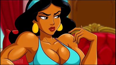 Aladdin and princess Jasmine make Shameful dreams to the Genie. cartoon porno Parody.